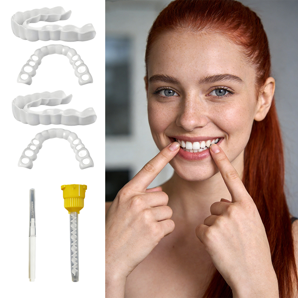 Teeth Whitening For Photos - 新しい再利用可能な義歯ベニアホワイトニングインスタントスマイルナチュラルシミュレーションルック写真撮影用 H2931