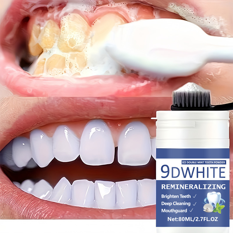 Teeth Whitening Usa - 9D パープル歯のホワイトニングパウダー 80ml ディープクリーニング歯の洗浄パウダー、フレッシュブレス歯磨き粉デンタルケア製品