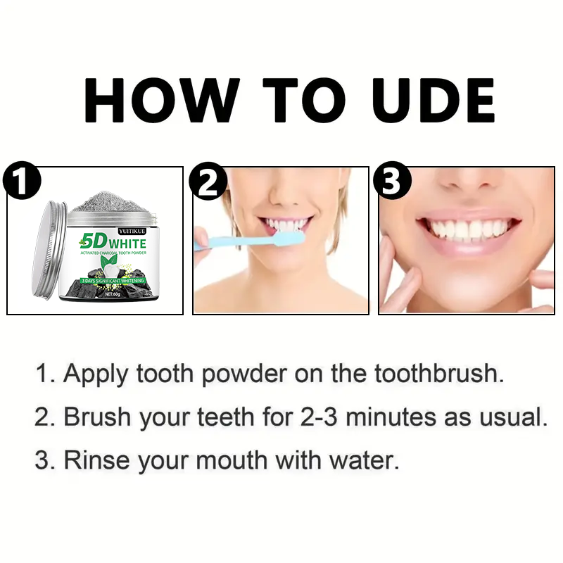 YUlTlKUE 5D ホワイト活性炭歯磨き粉 天然歯のホワ - Teeth Whitening Vape のレビューと価格