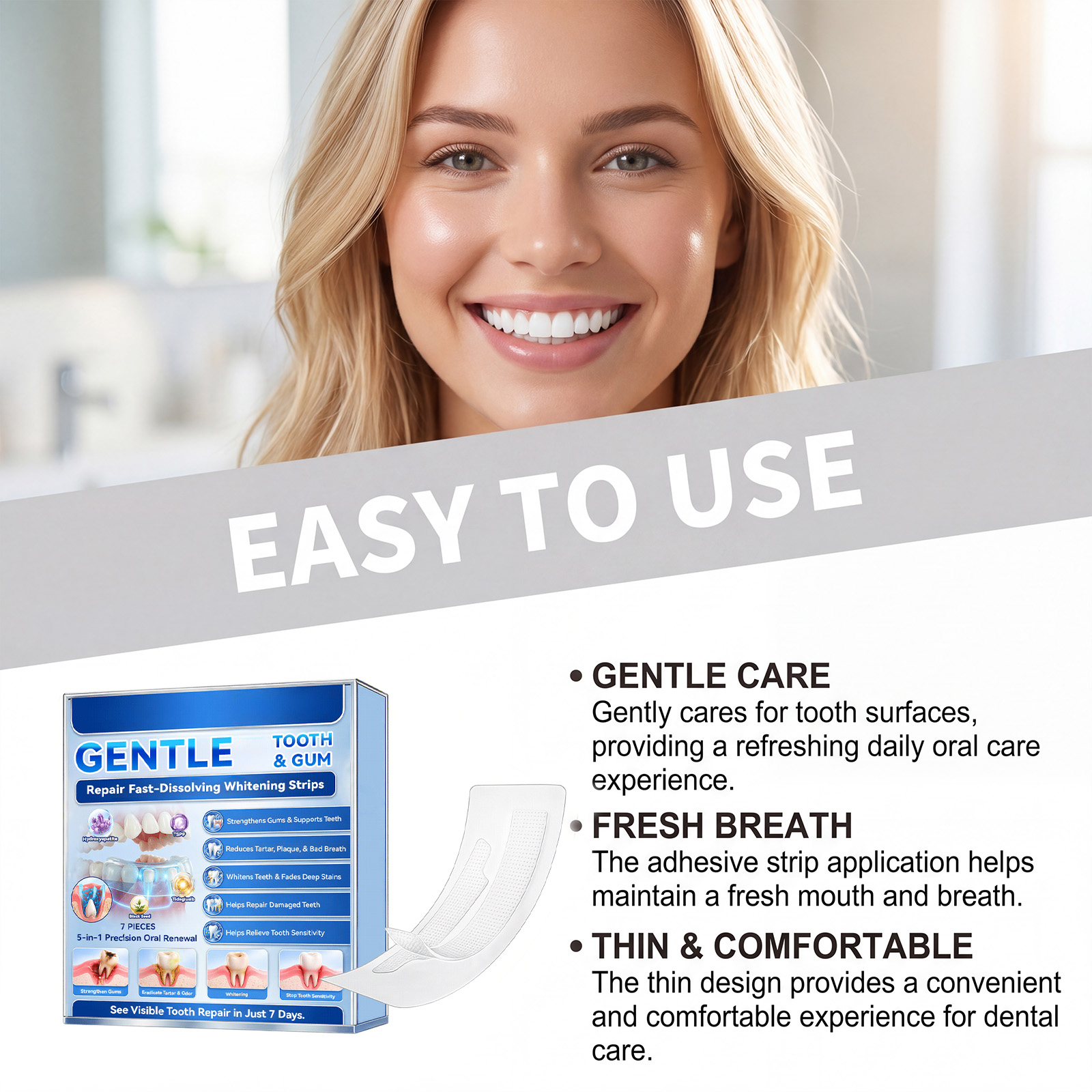 歯のホワイトニングシート、速効性7日間で効果を実感、歯垢、着 - Teeth Whitening Results のレビューと価格