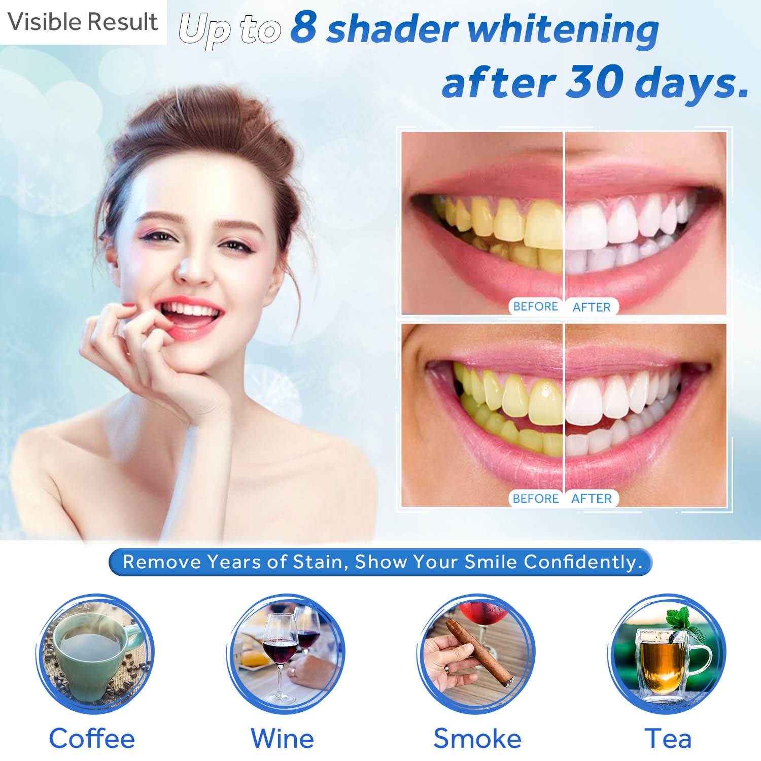歯のホワイトニングジェル詰め替えシリンジ歯の漂白ジェルインビ - Teeth Whitening Results のレビューと価格