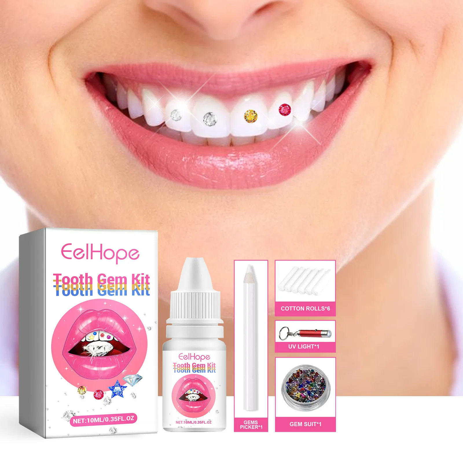 歯用ジュエリーキット DIY クリアプレシャスストーンデコレ - Teeth Whitening Usa のレビューと価格