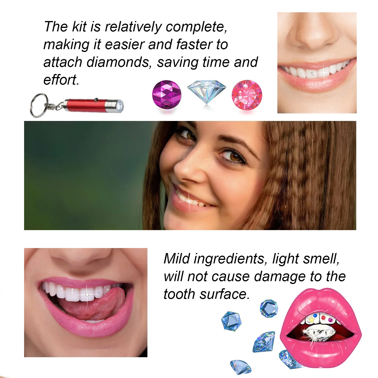 歯用ジュエリーキット DIY クリアプレシャスストーンデコレ - Teeth Whitening Usa のレビューと価格