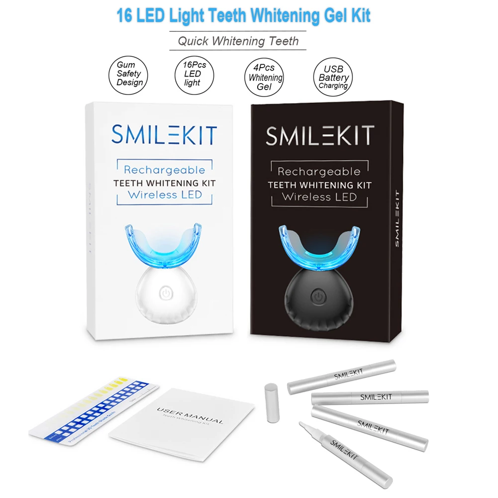 歯科歯ホワイトニングキットミニ 16 LED コールドライト - Teeth Whitening Results のレビューと価格