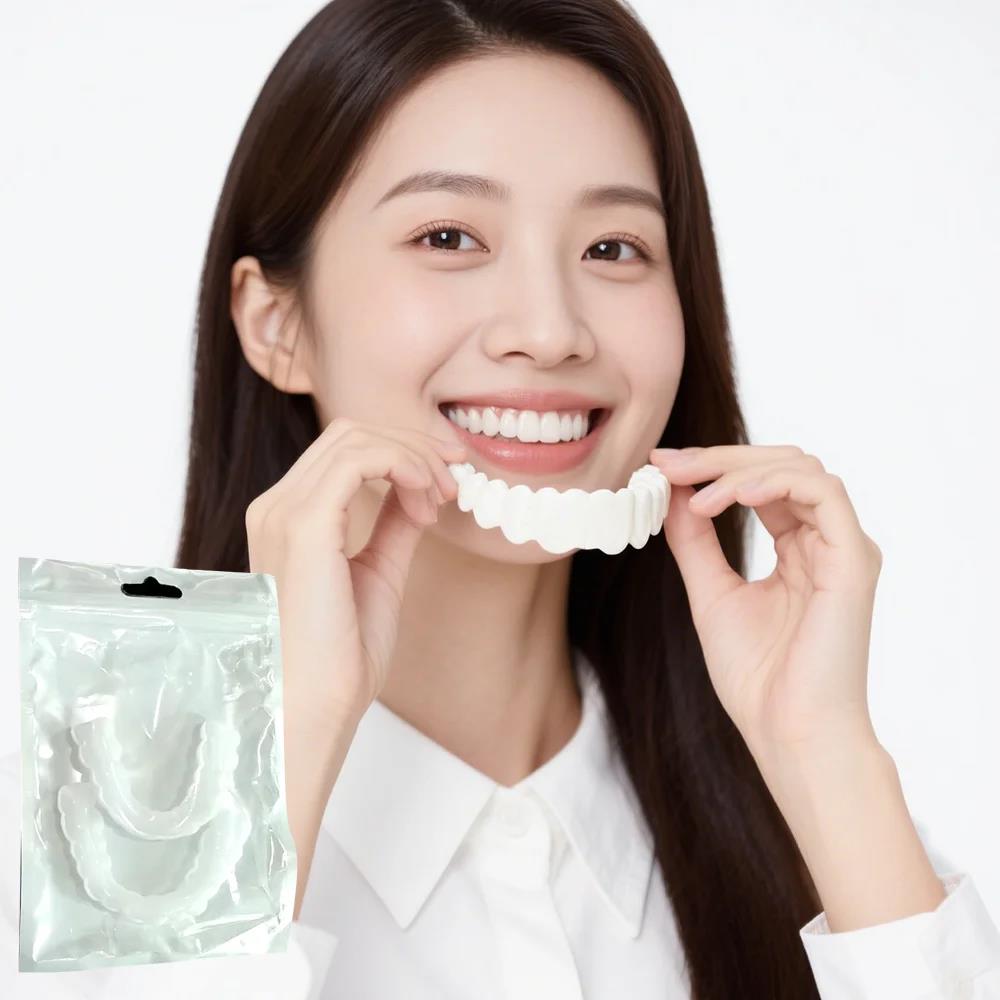 新しい再利用可能な義歯ベニアホワイトニングインスタントスマイ - Teeth Whitening For Photos のレビューと価格