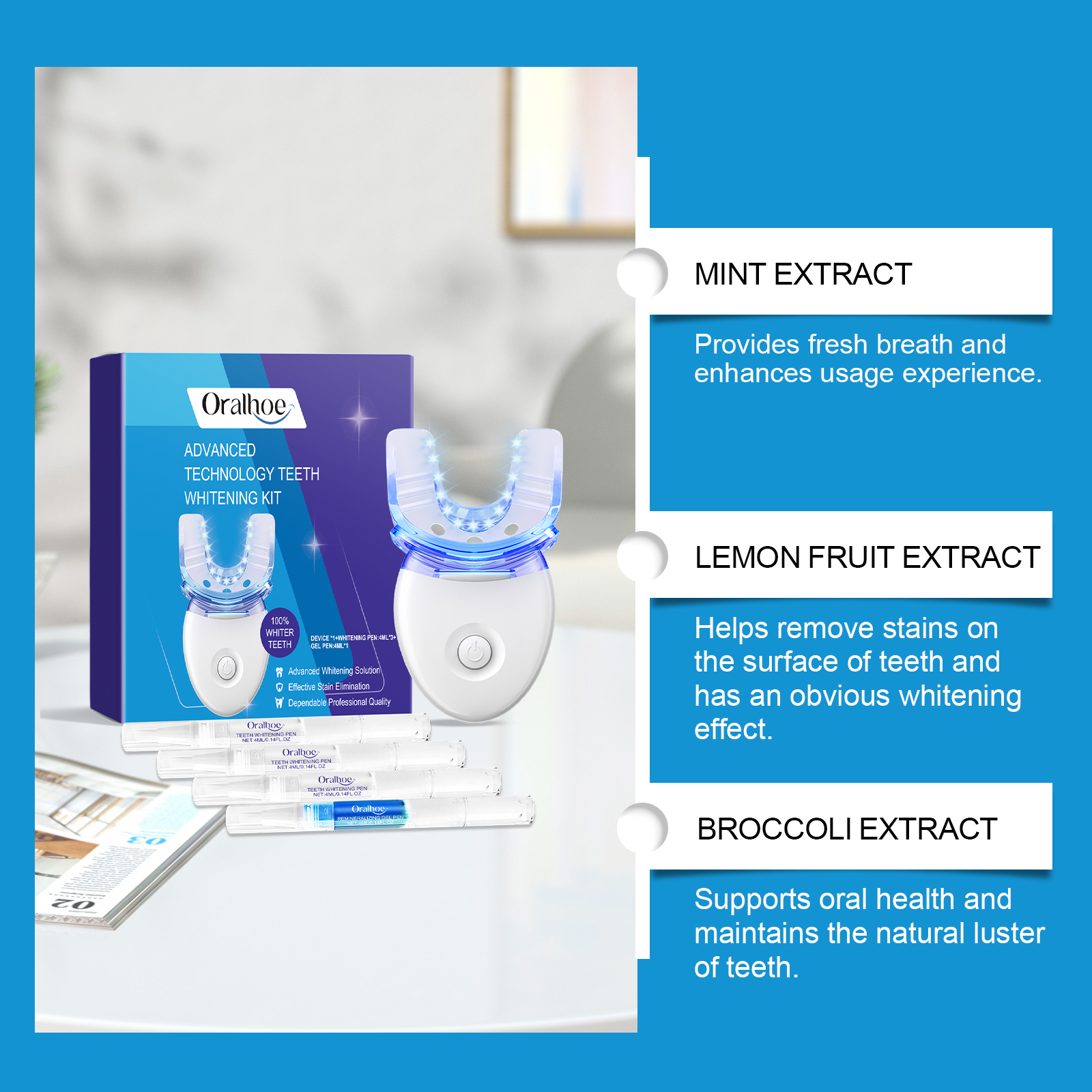 プロフェッショナルな歯のホワイトニングLEDライトキット、4 - Teeth Whitening Vape のレビューと価格